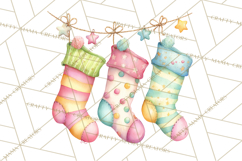 Christmas Stockings Clipart PNG, Cute Whimsical Holiday Product Image 3