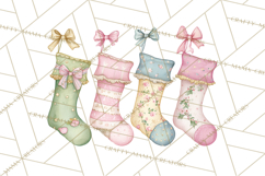 Christmas Stockings Clipart PNG, Cute Whimsical Holiday Product Image 4