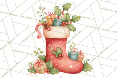 Christmas Stockings Clipart PNG, Cute Whimsical Holiday Product Image 2