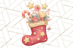 Christmas Stockings Clipart PNG, Cute Whimsical Holiday Product Image 3
