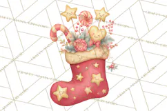 Christmas Stockings Clipart PNG, Cute Whimsical Holiday Product Image 3