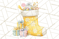 Christmas Stockings Clipart PNG, Cute Whimsical Holiday Product Image 2