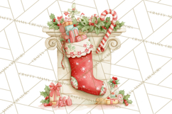 Christmas Stockings Clipart PNG, Cute Whimsical Holiday Product Image 4