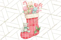 Christmas Stockings Clipart PNG, Cute Whimsical Holiday Product Image 5