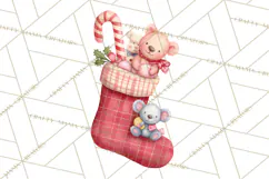 Christmas Stockings Clipart PNG, Cute Whimsical Holiday Product Image 2