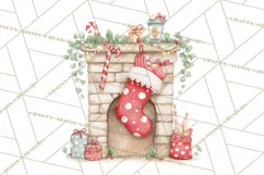 Christmas Stockings Clipart PNG, Cute Whimsical Holiday Product Image 3
