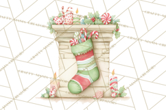 Christmas Stockings Clipart PNG, Cute Whimsical Holiday Product Image 5
