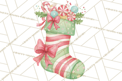 Christmas Stockings Clipart PNG, Cute Whimsical Holiday Product Image 2