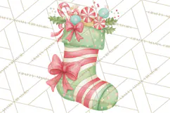 Christmas Stockings Clipart PNG, Cute Whimsical Holiday Product Image 2