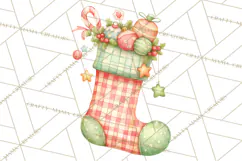 Christmas Stockings Clipart PNG, Cute Whimsical Holiday Product Image 4