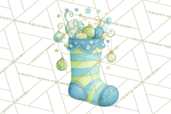 Christmas Stockings Clipart PNG, Cute Whimsical Holiday Product Image 3