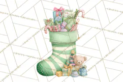 Christmas Stockings Clipart PNG, Cute Whimsical Holiday Product Image 2