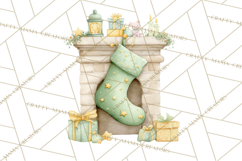 Christmas Stockings Clipart PNG, Cute Whimsical Holiday Product Image 3