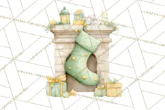 Christmas Stockings Clipart PNG, Cute Whimsical Holiday Product Image 3