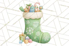 Christmas Stockings Clipart PNG, Cute Whimsical Holiday Product Image 4