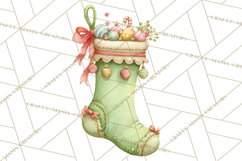 Christmas Stockings Clipart PNG, Cute Whimsical Holiday Product Image 5