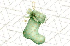 Christmas Stockings Clipart PNG, Cute Whimsical Holiday Product Image 2
