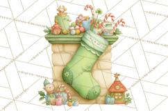 Christmas Stockings Clipart PNG, Cute Whimsical Holiday Product Image 3