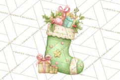 Christmas Stockings Clipart PNG, Cute Whimsical Holiday Product Image 4