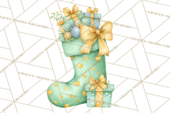 Christmas Stockings Clipart PNG, Cute Whimsical Holiday Product Image 5