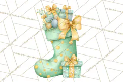 Christmas Stockings Clipart PNG, Cute Whimsical Holiday Product Image 5