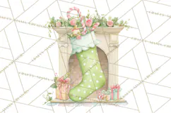 Christmas Stockings Clipart PNG, Cute Whimsical Holiday Product Image 2