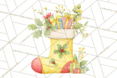 Christmas Stockings Clipart PNG, Cute Whimsical Holiday Product Image 4