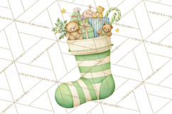 Christmas Stockings Clipart PNG, Cute Whimsical Holiday Product Image 4