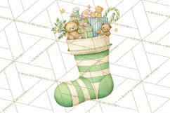 Christmas Stockings Clipart PNG, Cute Whimsical Holiday Product Image 4