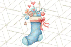 Christmas Stockings Clipart PNG, Cute Whimsical Holiday Product Image 2