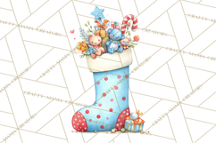 Christmas Stockings Clipart PNG, Cute Whimsical Holiday Product Image 3