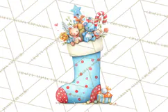 Christmas Stockings Clipart PNG, Cute Whimsical Holiday Product Image 3