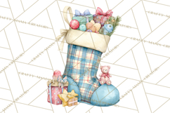 Christmas Stockings Clipart PNG, Cute Whimsical Holiday Product Image 4