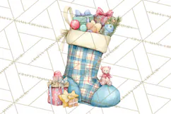 Christmas Stockings Clipart PNG, Cute Whimsical Holiday Product Image 4