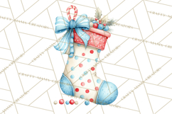 Christmas Stockings Clipart PNG, Cute Whimsical Holiday Product Image 5
