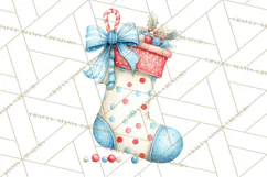 Christmas Stockings Clipart PNG, Cute Whimsical Holiday Product Image 5