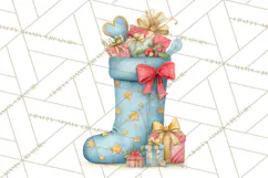 Christmas Stockings Clipart PNG, Cute Whimsical Holiday Product Image 2