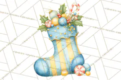 Christmas Stockings Clipart PNG, Cute Whimsical Holiday Product Image 3