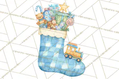 Christmas Stockings Clipart PNG, Cute Whimsical Holiday Product Image 4