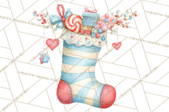 Christmas Stockings Clipart PNG, Cute Whimsical Holiday Product Image 5