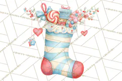 Christmas Stockings Clipart PNG, Cute Whimsical Holiday Product Image 5