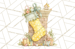 Christmas Stockings Clipart PNG, Cute Whimsical Holiday Product Image 5