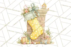 Christmas Stockings Clipart PNG, Cute Whimsical Holiday Product Image 5
