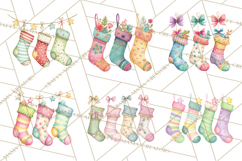 Christmas Stockings Clipart PNG, Cute Whimsical Holiday Product Image 3