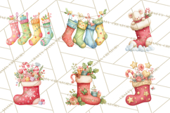 Christmas Stockings Clipart PNG, Cute Whimsical Holiday Product Image 4