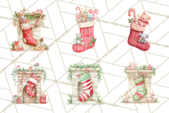 Christmas Stockings Clipart PNG, Cute Whimsical Holiday Product Image 5