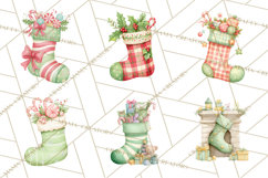 Christmas Stockings Clipart PNG, Cute Whimsical Holiday Product Image 6