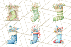 Christmas Stockings Clipart PNG, Cute Whimsical Holiday Product Image 8