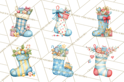 Christmas Stockings Clipart PNG, Cute Whimsical Holiday Product Image 9