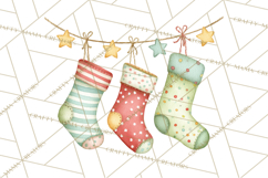 Christmas Stockings Clipart PNG, Cute Whimsical Holiday Product Image 4